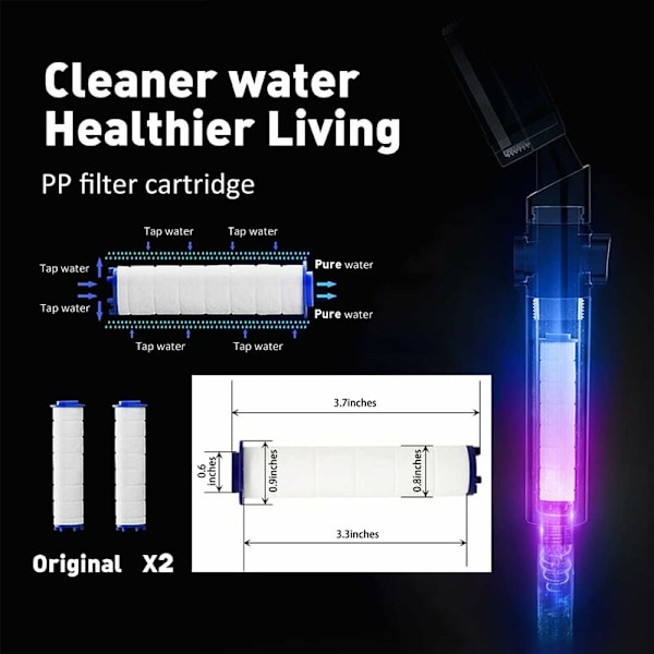 Håndholdt propelldusjhode med høytrykks vannsparing og filtre, Vortex dusjhode med pausebryter, Hydro Jet dusjhode, Installer Turbo dusjhode