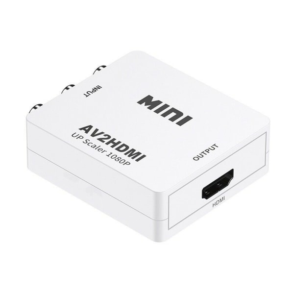 Mini AV RCA CVBS - HDMI Video Audio Converters -sovittimen tuki 720 1080P kameralle, Xbox 360, PS1, PS2, WII, N64, Gamecube, Snes, NES, PSP, DVD Pl