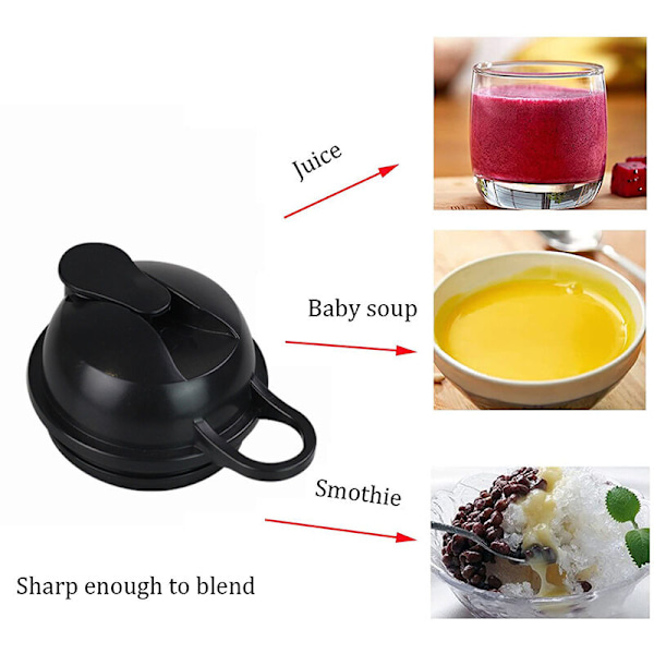 2 stk. Flip, udskiftningslåg til NB1000W 1200W Juicer, Sip og Seal Cups Blender Sort