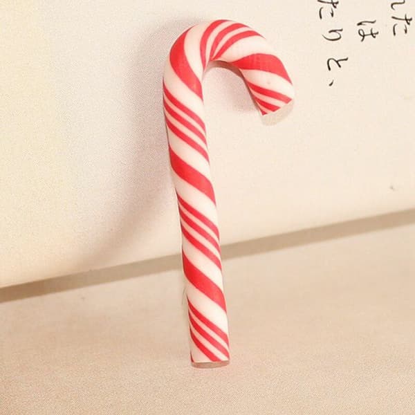10 stk. Jule Serie Rød Candy Cane Keramik Tilbehør Candy Cane Dekoration