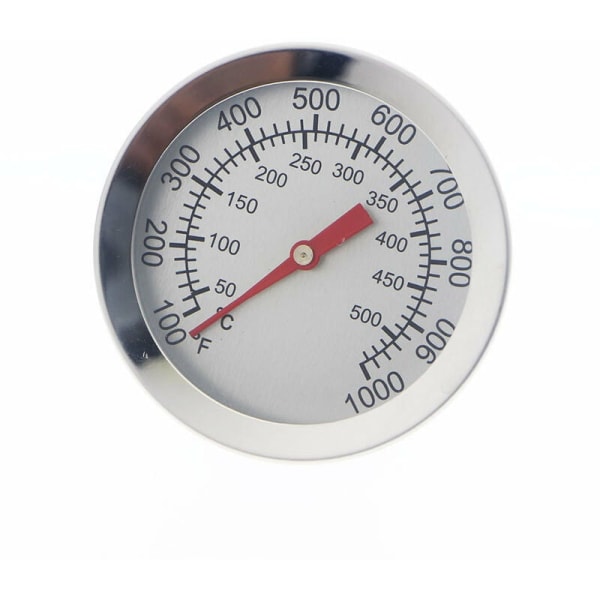 Grilltermometer, rustfritt stål ovnstermometer maks 500°C/1000°F analogt displaytermometer for ovn, pizzaovn, vedovn