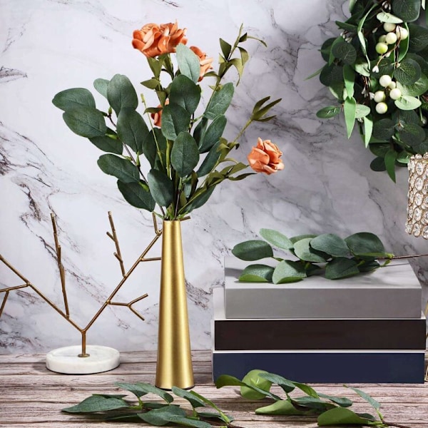 40 stk. Kunstige Eucalyptus Blad Stilke Planter til Bryllup Brudebuket Blomsterarrangement Dekoration