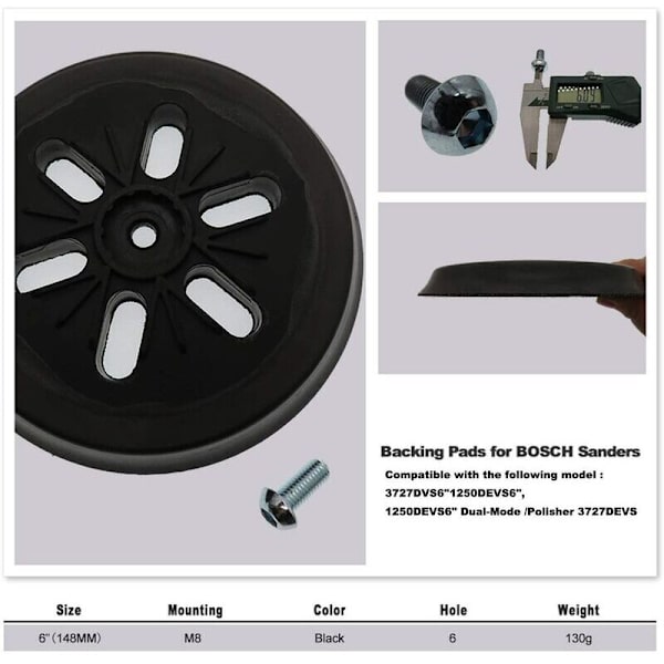 Slibeskive 150 mm Slibepude Kompatibel med Bosch GEX 150, GEX 150 AC, GEX 150 Turbo Sander Hårdhed