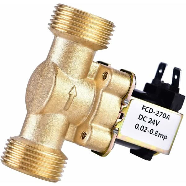 Vannkran 3/4\" Messing Elektrisk Magnetventil Normalt Lukket DC 24V 220mA for Vannkontroll