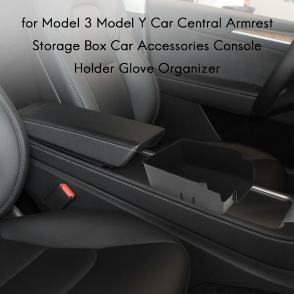 for Tesla Model 3 Model Y 2021 Bilens Sentrale Armlene Oppbevaringsboks Biltilbehør Konsolholder Hanskeorganisator