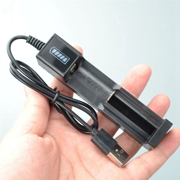 3x 1-slots USB-batteriladdare Universal laddningsbar litium-batteriladdning för 18650 26650 14500 16340