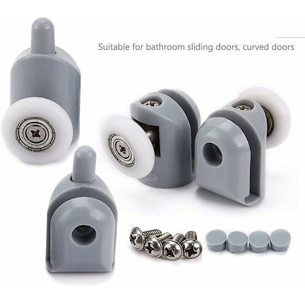 8 st Justerbara Rullar Dubbla Rullande Hjul Duschdörr 25mm