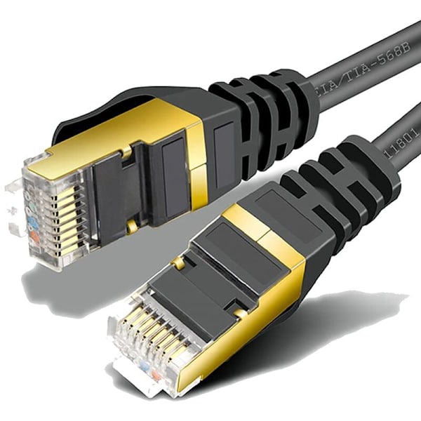 Nettverkskabel 20 M CAT 7 Gigabit Ethernet LAN-kabel - 10 Gbit/S - Patchkabel Rå Kabel Cat.7 Fleksibel S FTP-skjerming