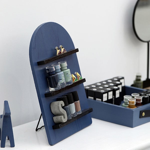 Kreativ Morandi Farve Dessert Display Stativ Skrivebords Kosmetik Opbevaringsstativ (Gul Beige)