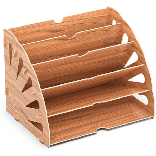 Kontor Oppbevaring Tre Skrivebord Organizer, Oppbevaringsboks for Filer, Brev, A4 Papir, Dokumenter A-