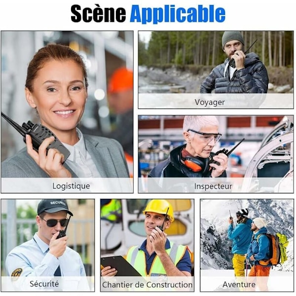Baofeng Walkie Talkie Langdistanse Gjenladbar Profesjonell 16 Kanaler PMR Walkie Talkies Radio, med Øretelefon, USB Lader, Batteri (1 Par)