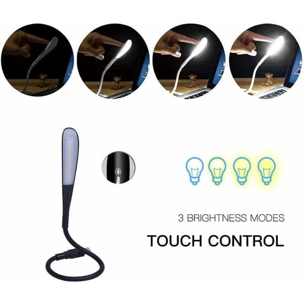 USB-dimmbar lampe for datamaskin/PC/notatbok/laptop (svart)-