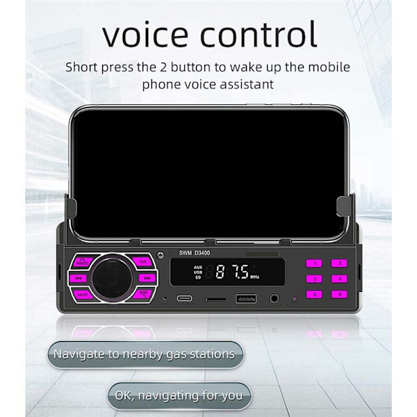Monitoiminen auton Bluetooth-soitin, tukee sijainnin ja löytämisen U-levyn liitäntäkortin HD-häviötön musiikkiauton Mp3