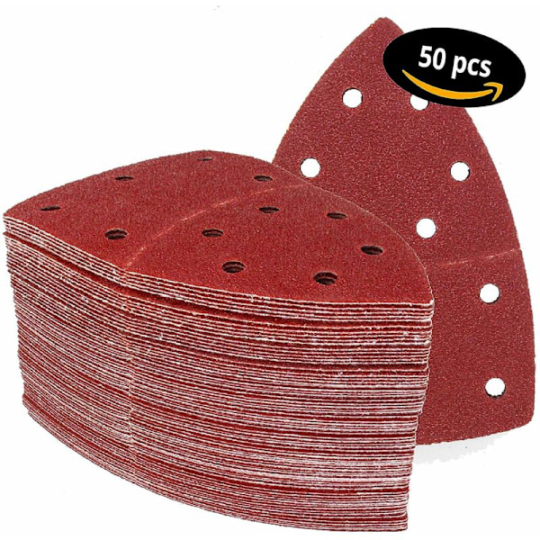 │ 50 stk. │ 11 huller │ 105 x 152 mm │ korn 100 │ til flere slibemaskiner │ Slibeark │ Slibepapir