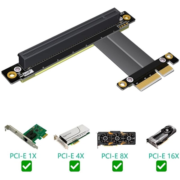 PCI-E PCI Express 16X til 4X forlængerkabel bånd Express-kortadapter 90 grader til 180 grader