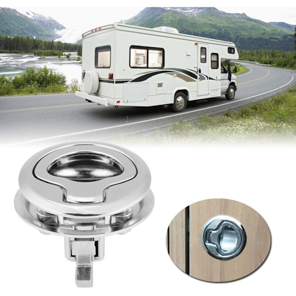 Flush Pull Hatch Latch Catch Latch i Zink Legering til RV Marine Båd RV