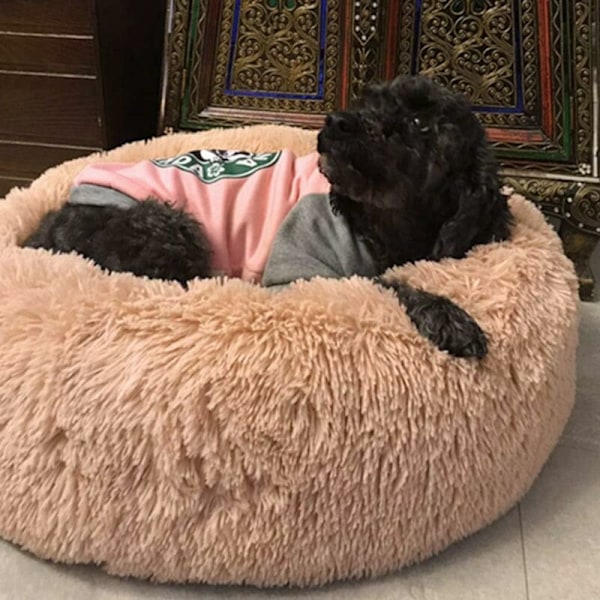 Katteseng Hundebeng Blød Rundt Kæledyrseng Donut Hundebeng Rede Dyb Søvn Kæledyr Tyk Madras Hundebeng Velegnet til Kat Hvalpe Killing Små Kæledyr