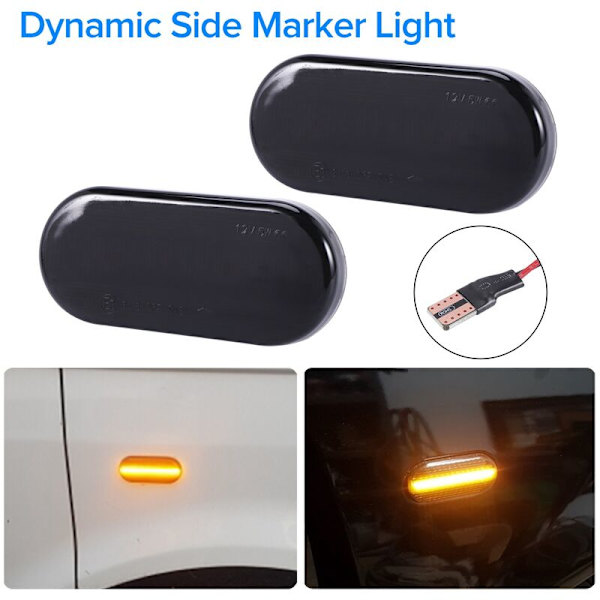 Car Dynamisk Led Blad Lys Blinklys Til Golf 3 4 3Bg Sb6 Sort