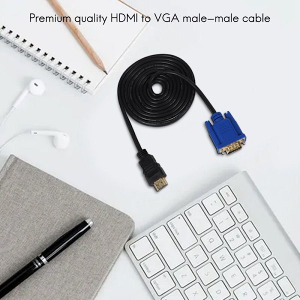 Gul HDTV Hane till VGA HD-15 15-stifts Adapterkabel 6 fot 1,8 m 1080P