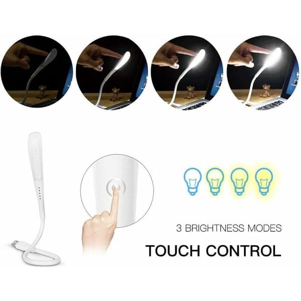 USB-dæmpbar lampe til computer/pc/notebook/laptop (hvid)-