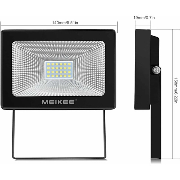 20W LED-Utomhusbelysning, 2-pack 1700LM Utomhus LED-Spotlight IP66 Vattentät Säkerhetsbelysning, 6500K Kallt Vit LED Utomhusbelysning, Utomhusbelysning
