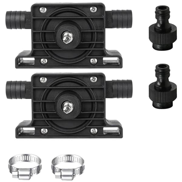 2-pack handdriven elektrisk borr pump, mini bärbar handpump med slangsnabbkopplingar, självsugande vätskepump