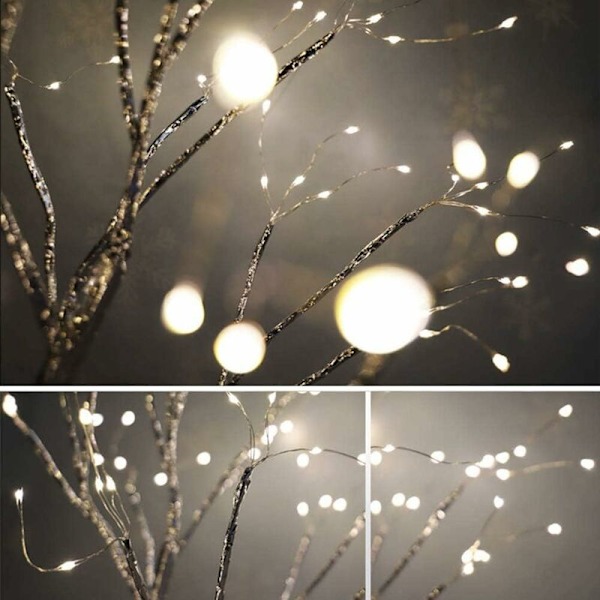 Joulukuusen lumihiutalevalot, 6 metriä 40 LED-lumihiutalevaloa, paristokäyttöiset, joulukoristeet, puutarha, makuuhuone, juhlat, lämmin valkoinen