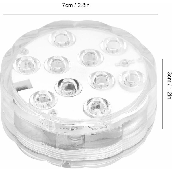 Smart Knapløs Fjernbetjening Vandafvisende Akvarielys 10LED ABS Materiale SMD5050 Chip