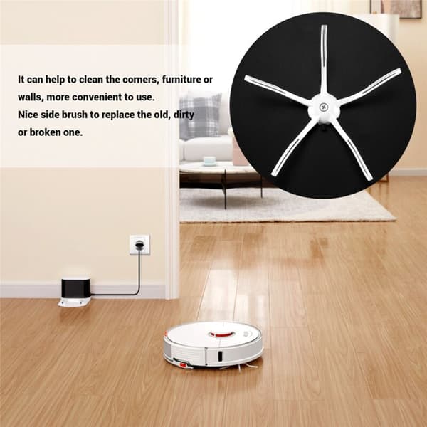 Sidebørste for S7 S7 Max S7 Maxv T7S T7S plus S6 S5 MAX S50 S55 E35 E2 Robot Vacuum Cleaner Parts Hvit