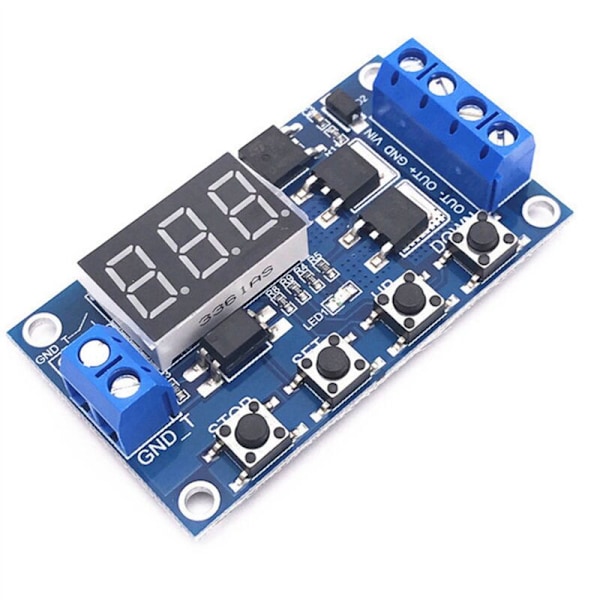 6 stk DC12-24V Dobbelt MOS Digital Tidsforsinkelsesrelæ Trigger Cyklus Timer Forsinkelseskontakt Kredsløbskortmodul Timingstyring