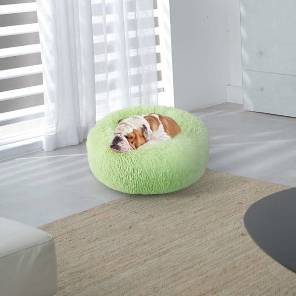 Donut Dog Cat Bed, Myk Plush Dyreputer, Anti-Skli Maskinvaskbar Selvvarmende Dyrebed - Forbedret Søvn for Katter Små og Mellomstore Hunder (Flere Størrelser