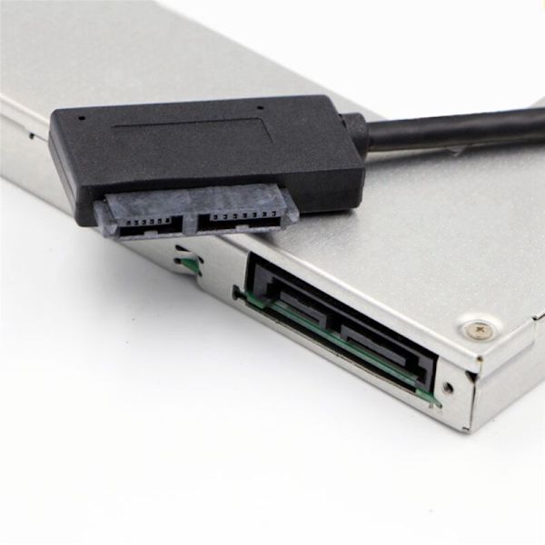 5X USB PC 6P+7P CD DVD Rom SATA till 2.0 Adapter Slimline Sata 13 Pin Konverter Drive Kabel för Laptop Dator