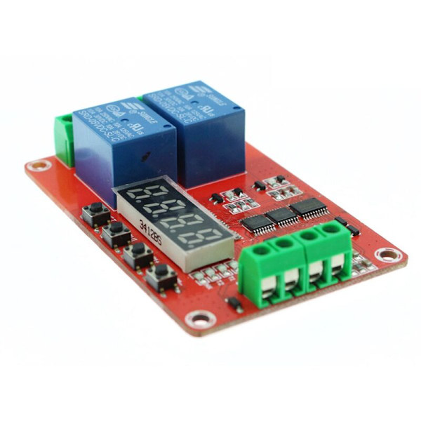 2-vägs elektromagnetisk relämodul 5V fördröjning/självspärrning/cykel/timing PLC-kontrolltidsrelämodul