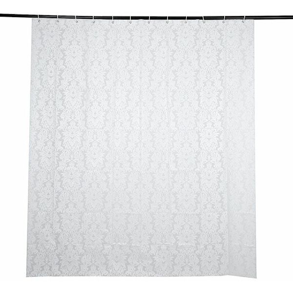 Damask Blommig Duschdraperi 240X200Cm Tjock Peva Badrumsdraperier Vattentät Mögel Badgardin med Krokar