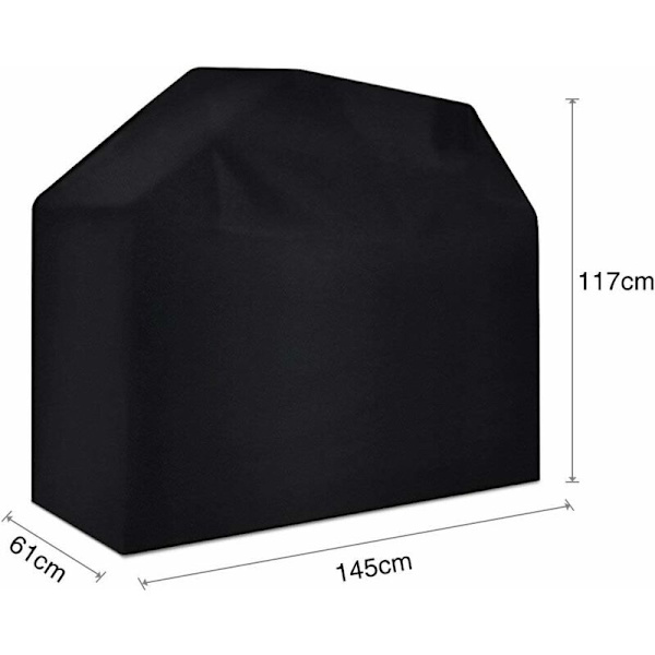 Vattentätt grillöverdrag 145 x 61 x 117 cm (Svart)