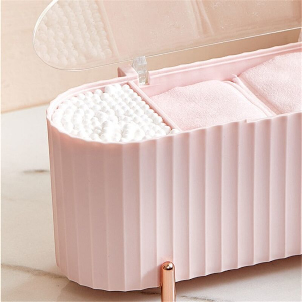 Bomuldsvatpind Holder til Skrivebord, Bomuldsbold Opbevaringsboks, Kosmetiske Bomulds puder Krukke, Rum Organizer, Beholder