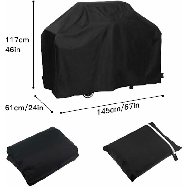 Grilldæksel til udsalg, beskyttende grilldæksel, grilldæksel mod vind/UV/vand/fugt/støv 147x61x117cm