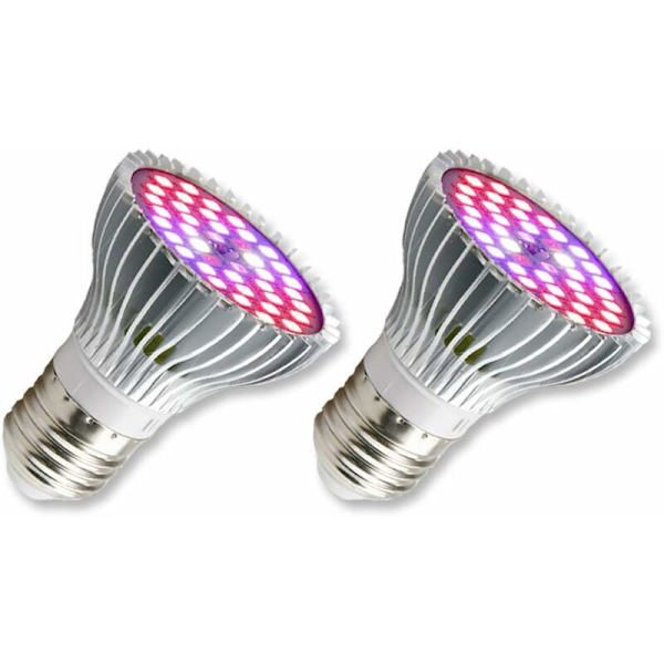 E27 LED Kasvilampun Polttimo Kasveille, 30W E27 40 LED:llä Täyspektrinen Kasvilamppu, AC 85-265V, Sisätilojen Kasvu- ja Kukintavalaisin Puutarhaan/Hydroon