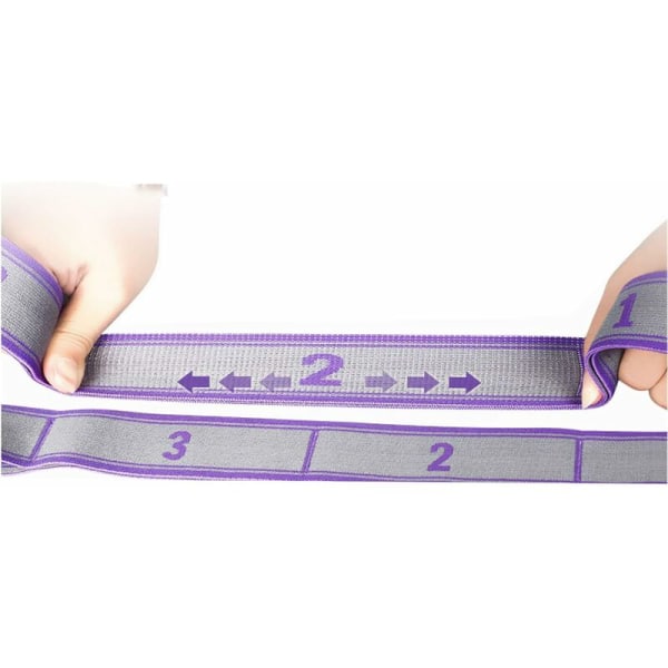 Yogarem med 8 ringar/Yogastretchband med 8 ringar/Yogaelastiska band Pilates motståndsband Fitness träningsband-
