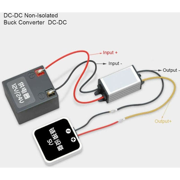 DC-DC 12V/24V til 5V 2A Trinnedsættende Konverter Strømforsyningsmodul