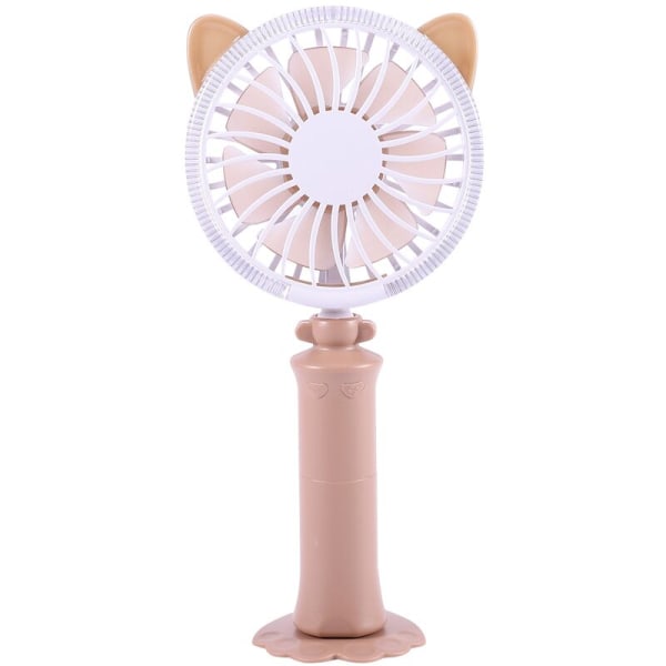 Colorful Usb Night Light Rechargeable Air Cooling Fan Cat Desk Fan Travel Travel Student Dormitory Desk Fan(Brown)