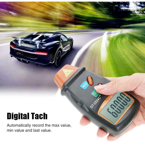 Digitalt turteller, DT-2234C + Mini RPM-tester Kontakt LCD-måler Bærbar digital fototurteller