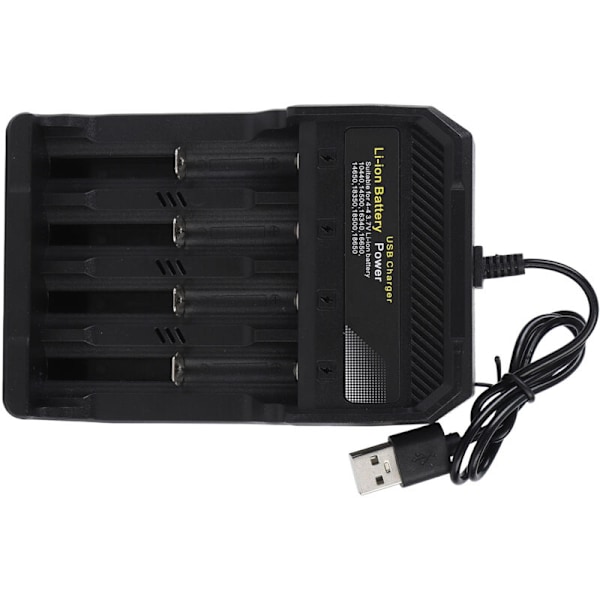 18650 Batteriladdare Oberoende Laddning 4 Fack Universal Smart Batteriladdare för 10440 14500 16340 16650 14650 18350 18500 18650 Litiumjonbatteri