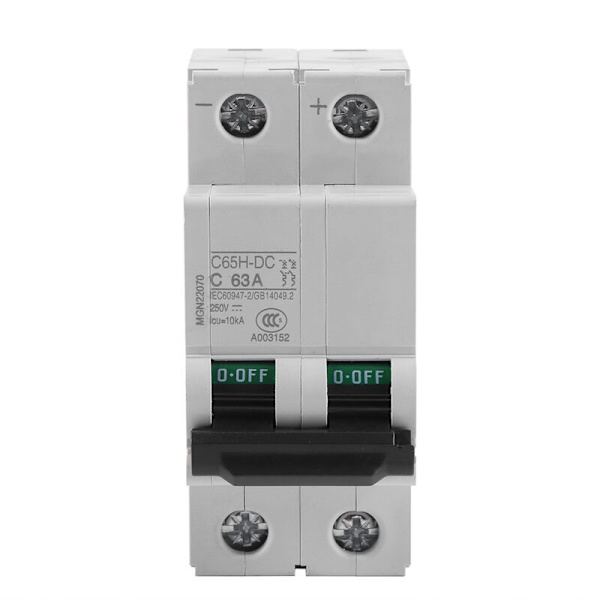 250V DC 2P Lavspændings Miniature Air Circuit Breaker Solenergi Afbryder 16A/63A(63A)