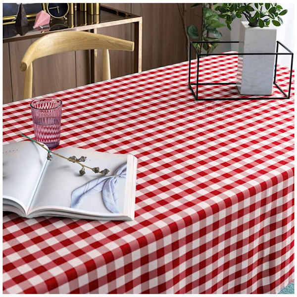 Rektangulært Ternet Dug - Pletbestandigt, Vandafvisende og Vaskbart Gingham Dug til Udendørs Picnic, Højtidsmiddag (6 Størrelser, 5 Farver)