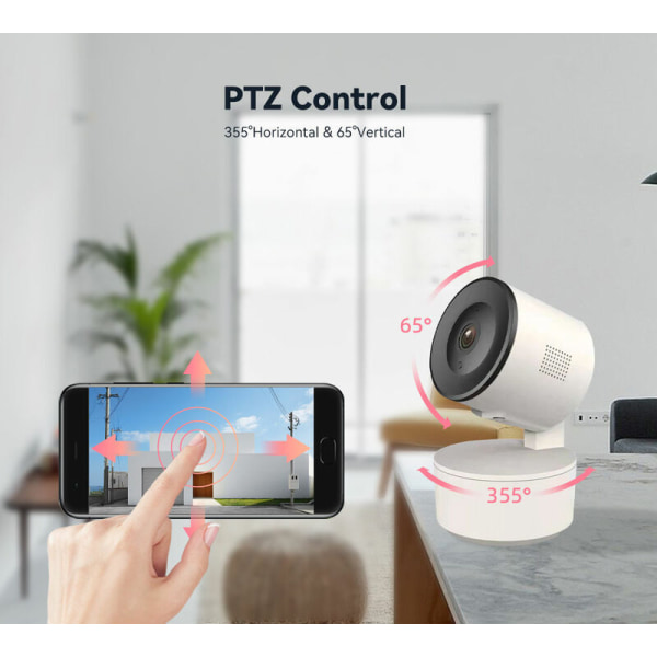 Tuya Smart WiFi 3MP IP-kamera Sikkerhed Auto Tracking Bevægelsesdetektion Stemme Intercom Indendørs Baby Monitor Kamera med Onvif,