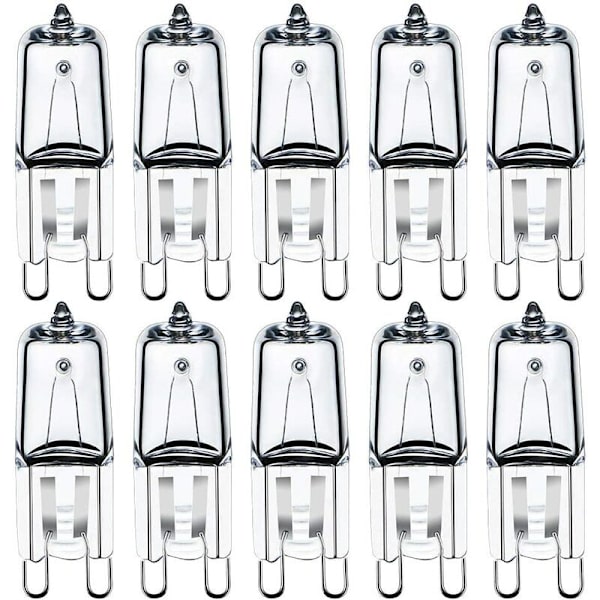 45W G9 Halogenlampor G9 Klar Kapsel Lampor 230V Varmvitt Dimbar 10-pack