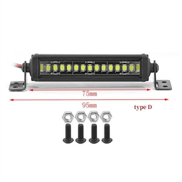 RC-auton kattolamppu 24 36 LED-valopalkki 1/10 RC-kolarille Axial SCX10 90046/47 SCX24 Wrangler D90 TRX4 -kori, D
