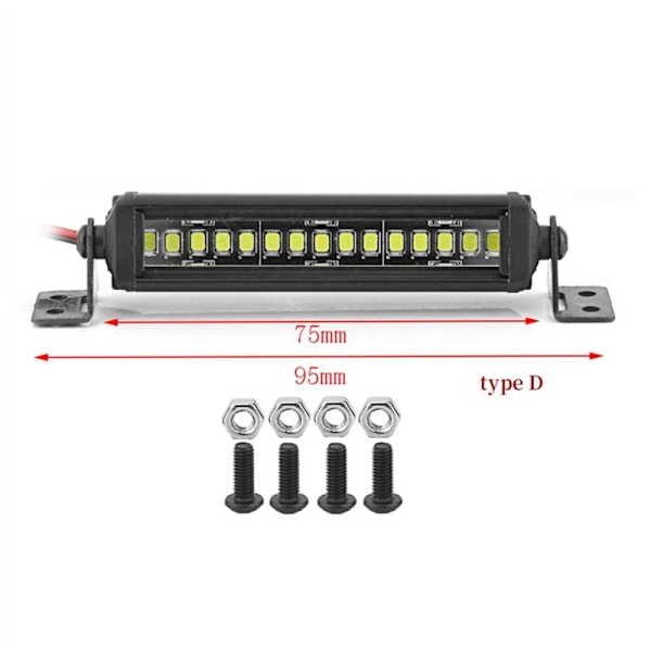 RC Bil Taklampe 24 36 LED Lyslist for 1/10 RC Crawler Axial SCX10 90046/47 SCX24 Wrangler D90 TRX4 Karosseri, D