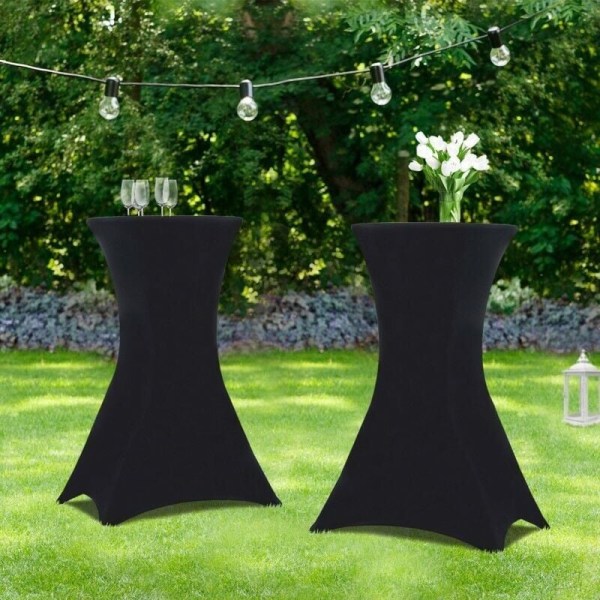 Set med 2 svarta överdrag för 110 CM fällbart högt bord, AAFGVC